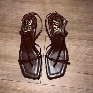 Zara Brown Strappy Heels